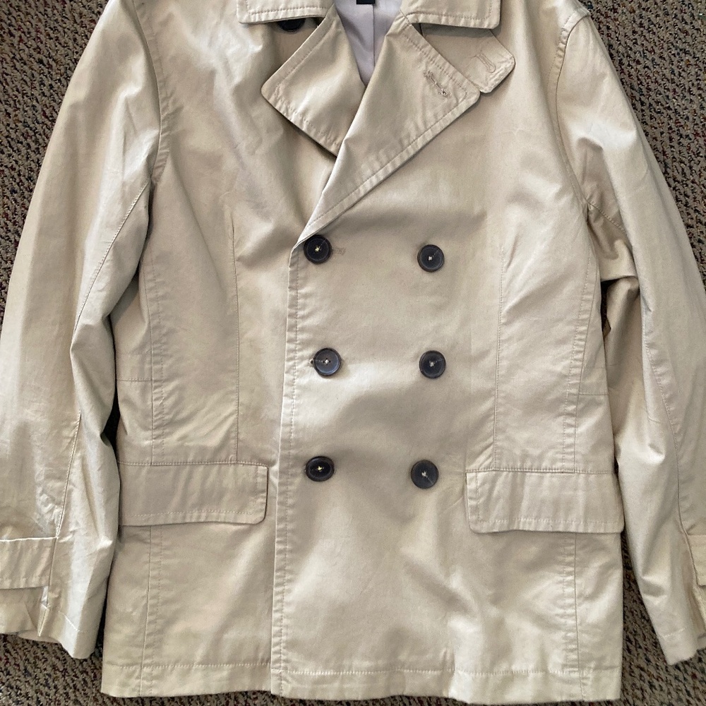 INC double-breasted car coat.  L